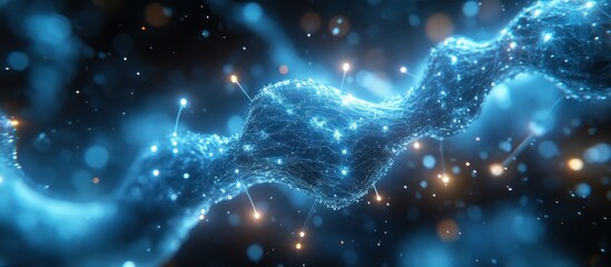 Fototapeta premium Abstract representation of a glowing, dynamic wave.