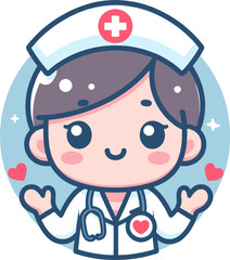 Cute Cartoon Nurse Illustration