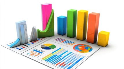 Colorful charts data analysis report