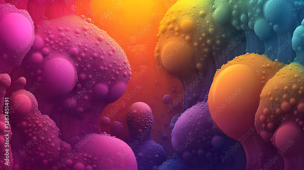 Aufkleber colorful abstract background featuring vibrant hues and water droplets creating a dynamic visual tex
