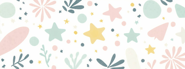 Colorful shapes and patterns create cheerful, playful background design