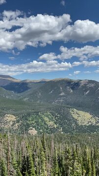 Scenic View of Rocky Mountain National Park with Green Valleys