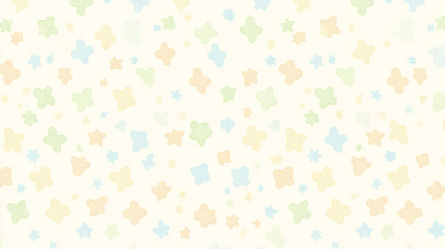 Fototapeta Soft pastel background with colorful shapes and stars