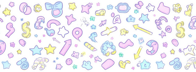 Colorful shapes and simple designs create playful light background