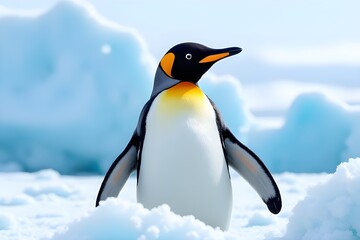 Majestic Emperor Penguin on Antarctic Ice