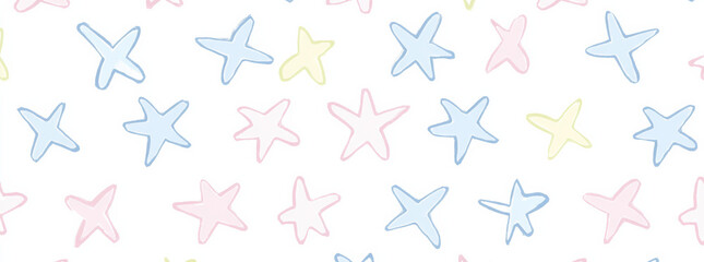 Colorful starfish pattern on light background, perfect for summer vibes