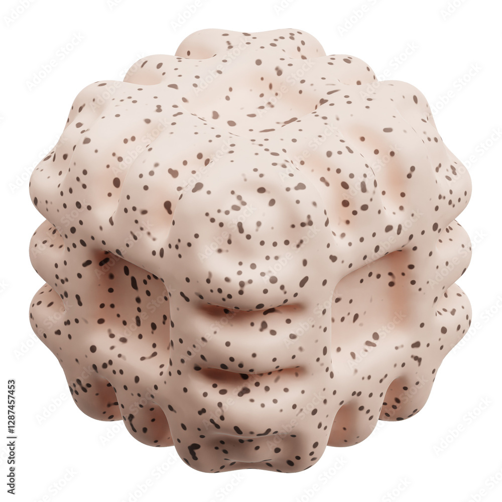 Poster terrazzo abstract shape 3d icon isolated on the transparent background