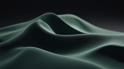 Obraz premium Smooth green fabric waves create elegant and calming atmosphere