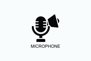 Microphone Icon Or Logo Isolated Vector Illustration