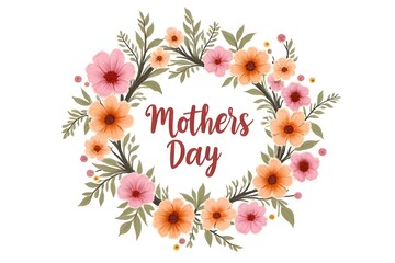 Obraz premium Beautiful Floral Wreath for Mother's Day Celebration