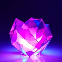 Abstract glass shapes blend with Chromatic dispersion effect. 3d render.