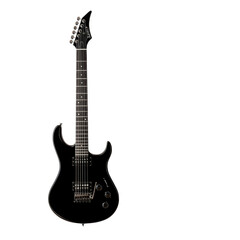 Naklejka premium Electric guitar with sleek black design, perfect for rock music enthusiasts