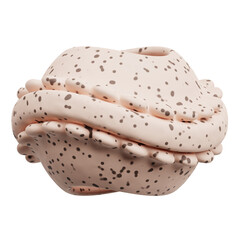 terrazzo abstract shape 3d icon isolated on the transparent background