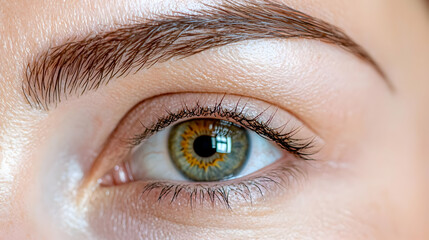 Obraz premium Close-up of a woman's green eye