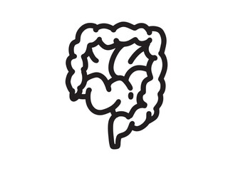 Illustration of an Internal Organ Intestine Icon