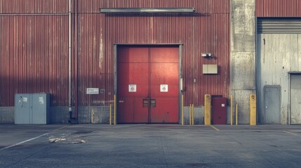 Red Factory Door, Urban, Loading