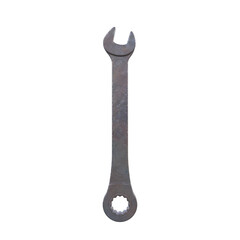 Old Wrench, 3d illustration isolated on white background