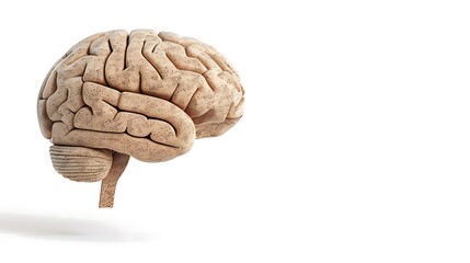 Anatomically Accurate Model of Human Brain Side View with Intricate Details and Texture