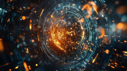 Obraz premium Futuristic portal swirling energy cosmos