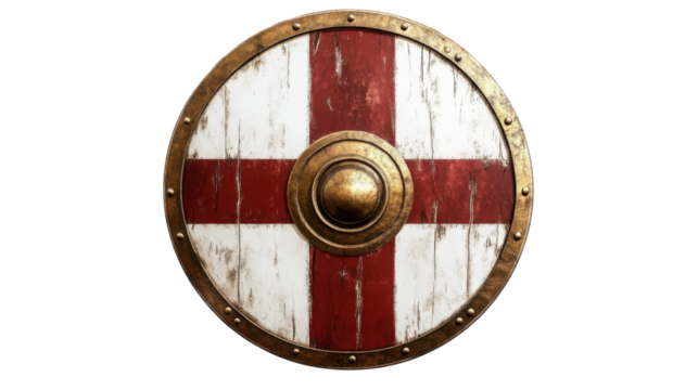 Roman soldier shield isolated on white background