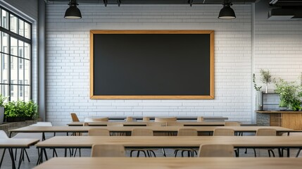 Loft classroom blank chalkboard