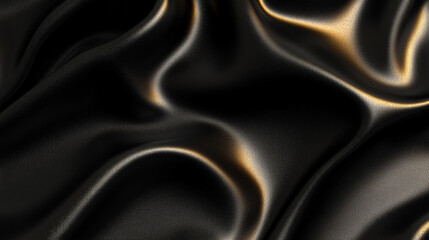 Obraz premium Elegant black leather texture with soft gold glow, smooth and premium look, minimal yet high class, perfect for product mockups and luxury branding