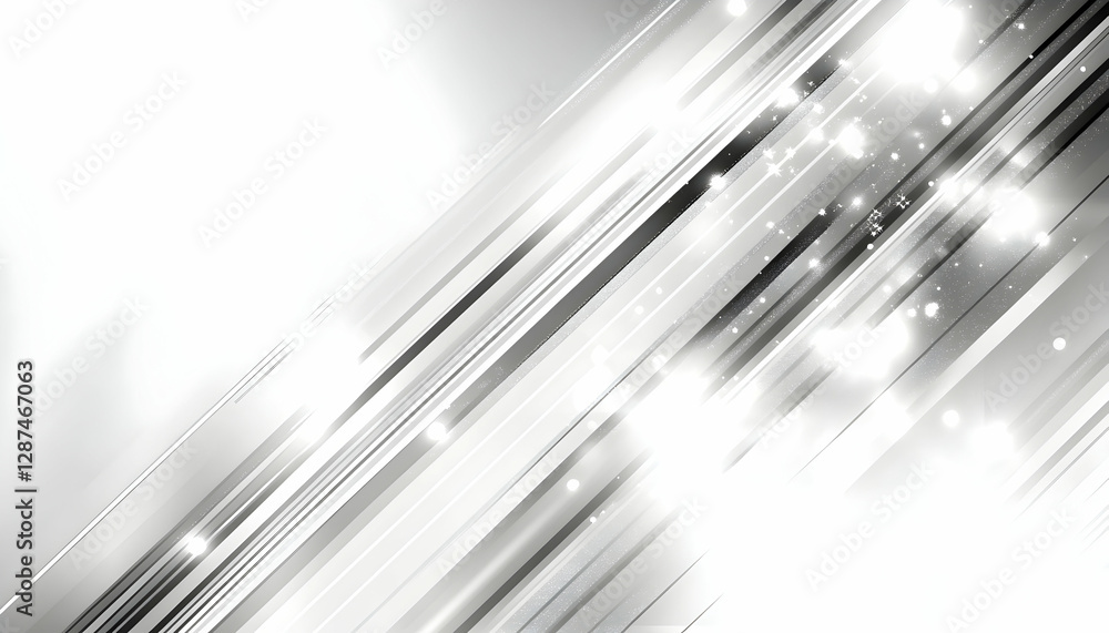 Aufkleber abstract grayscale background with diagonal lines and sparkling lights; ideal for modern presentatio