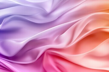Obraz premium Gradient fabric cascade backdrop soft violet orange hues silky textures elegance flowing textile art