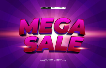 mega sale editable text effect with a sale and promo text style
