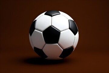 Naklejka premium Classic Soccer Ball on Brown Background - Perfect for Sports Graphics