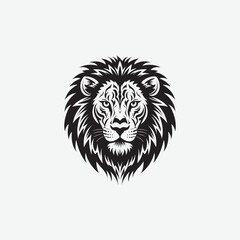 Download a stunning lion face vector silhouette with intricate tribal details. Perfect for tattoos, logos, wall art, and digital designs. High-quality black and white illustration