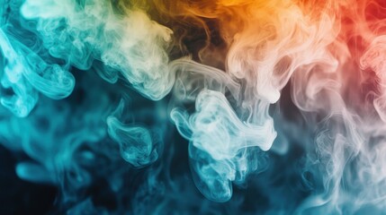Obraz premium Colorful abstract smoke background with vibrant swirls and gradient hues creating a dreamy and ethereal atmosphere perfect for artistic design