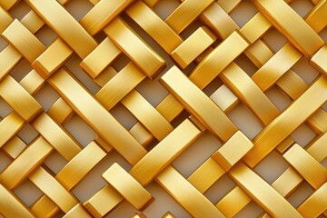 Captivating golden weave design intricate gold pattern backdrop of seamless interlocked bars texture