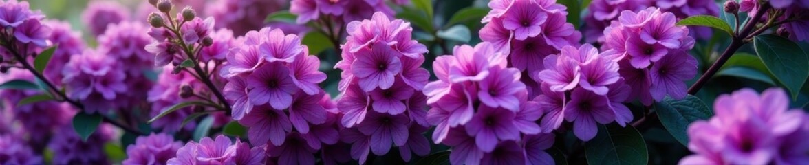 Dense purple flower bush, abundant blossoms, rich color , texture, summer, petals