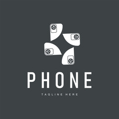 mobile phone logo design simple concept smart device illustration template symbol brand product or business