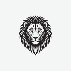 Obraz premium Download a stunning lion face vector silhouette with intricate tribal details. Perfect for tattoos, logos, wall art, and digital designs. High-quality black and white illustration