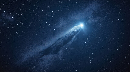 Fototapeta premium A vast universe background featuring a starry night sky and a glowing galaxy in outer space