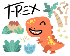T-Rex Animal Illustration Vector for Printable Design
