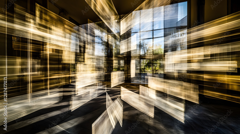 Poster abstract image of colorful light blur creating dynamic patterns and shapes in motion
