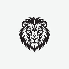 Download a stunning lion face vector silhouette with intricate tribal details. Perfect for tattoos, logos, wall art, and digital designs. High-quality black and white illustration