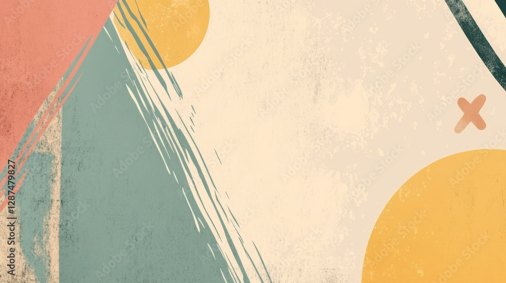 Poster abstract background with colorful shapes and textures
