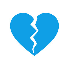 Modern Minimalist Broken Heart Design in Monochrome with Copy Space