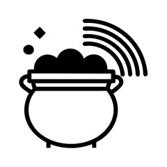 Whimsical Pot Icon in Traditional Celtic Style with Lucky Symbolism