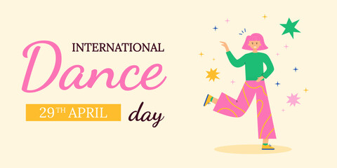 International dance day template for banner, flyer