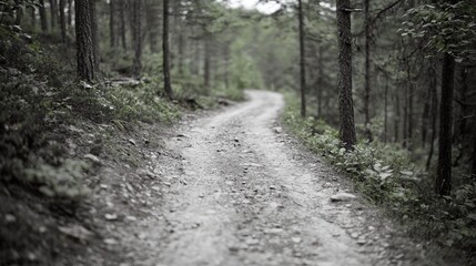 Obraz premium Forest path winding through trees