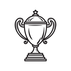 Champion Award Line Art – Sports Trophy Icon