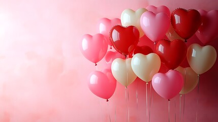 Heart Balloons Romantic Background