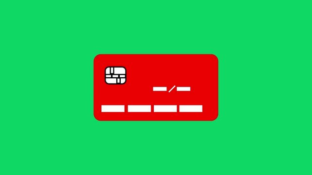 Online payment card, credit card, master card animation with chromakey.