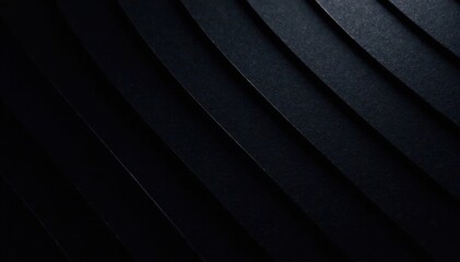 Obraz premium Subtle black stripes on deep black background, depth, textile