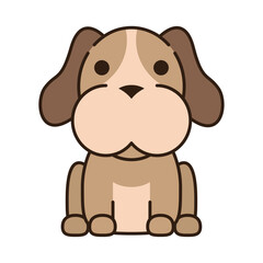 Vector image of a dog icon on white background